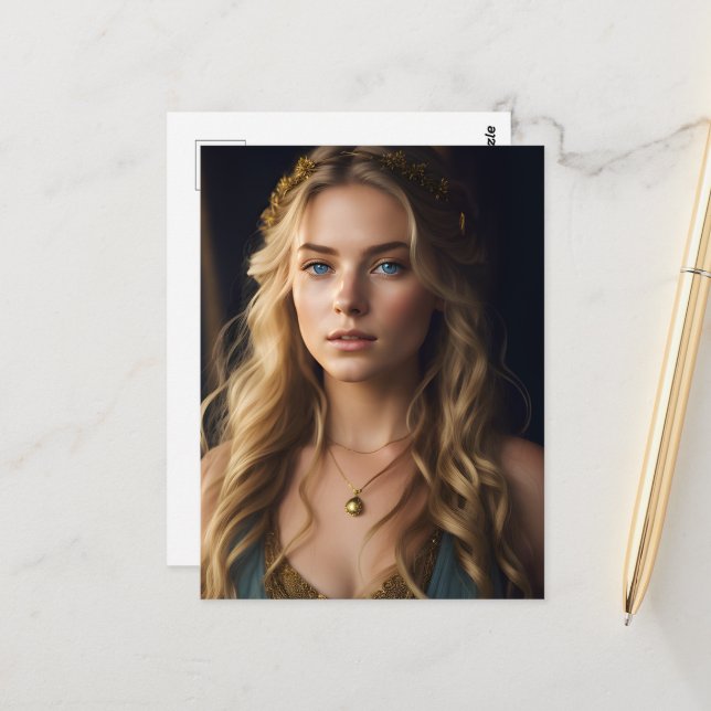 Cartão Postal Uma Linda Mulher Loura (Frente/Verso In Situ)