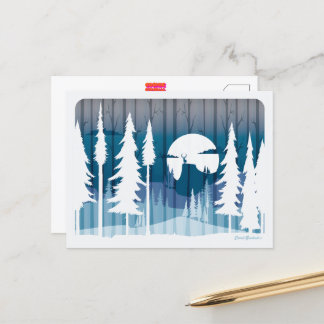 Cartão Postal Uma longa noite de inverno na floresta esquecida -