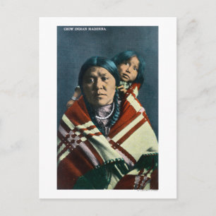 Cartão Postal Uma Madonna Indiana Crow e Criança