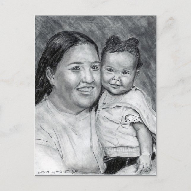 Cartão Postal Uma mãe e seu bebê.. Dezembro de 2004 (Frente)