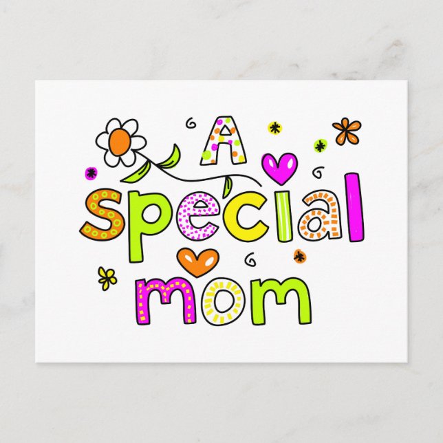 Cartão Postal Uma mãe especial (Frente)