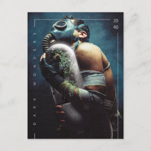 Cartão Postal Uma máscara futurista de oxigênio de plantas, mara