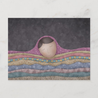 Cartão Postal Uma Menina Sob Mil Cobertores