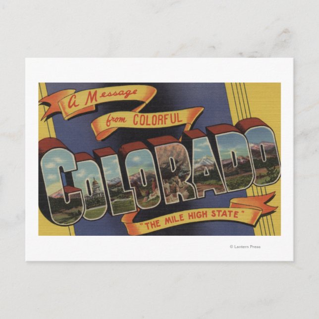 Cartão Postal Uma Mensagem Do Estado Alto Da Mile (Frente)