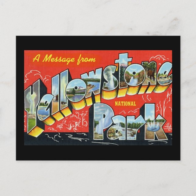 Cartão Postal Uma mensagem do Parque Nacional Yellowstone (Frente)