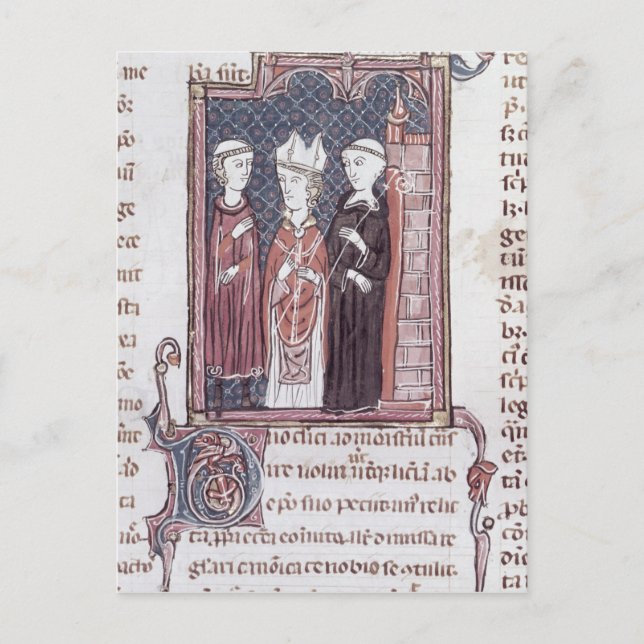 Cartão Postal Uma monge, um Bishop e um abade (Frente)