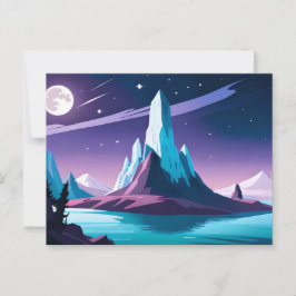 Cartão Postal Uma Montanha Meia-Noite