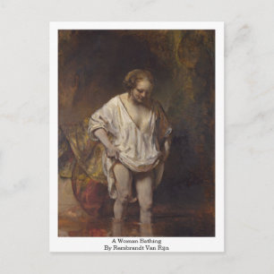 Cartão Postal Uma Mulher Bathing. Por Rembrandt Van Rijn