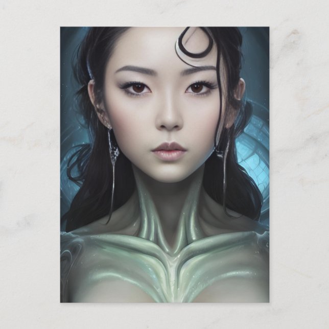 Cartão Postal Uma Mulher Cifi Alienígena (Frente)