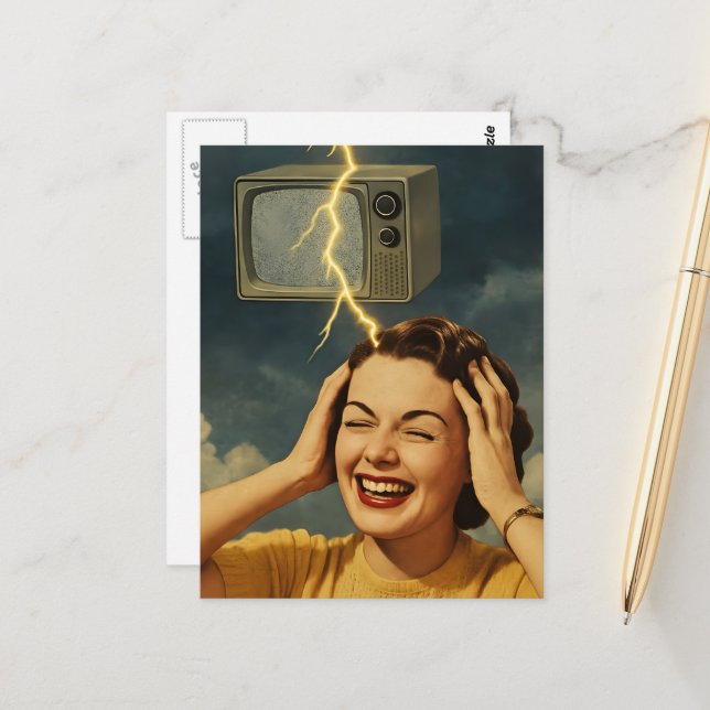 Cartão Postal Uma mulher com um pensamento surreal eletrizante (Frente/Verso In Situ)