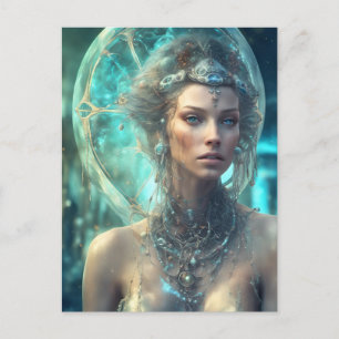 Cartão Postal Uma mulher de Ficção Científica alienígena