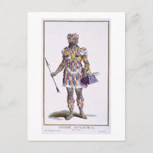 Cartão Postal Uma mulher de Honduras, 1780 (gravação colorida)