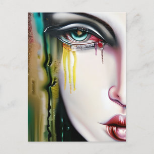 Cartão Postal Uma mulher levemente assustadora, mas bonita com l
