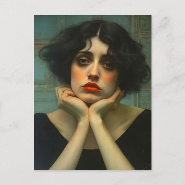 Cartão Postal Uma Mulher Triste (Frente)