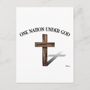 Cartão Postal Uma nação sob Deus com cruz