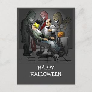 Cartão Postal Uma noite de Halloween no dentista