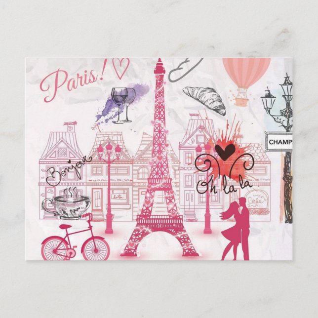 Cartão Postal Uma noite em Paris (Frente)