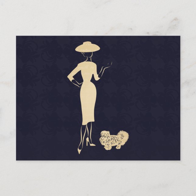 Cartão Postal Uma nova imagem da moda dos anos 50 (Frente)