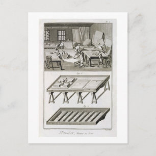 Cartão Postal Uma oficina e ferramentas do criador de espelhos, 