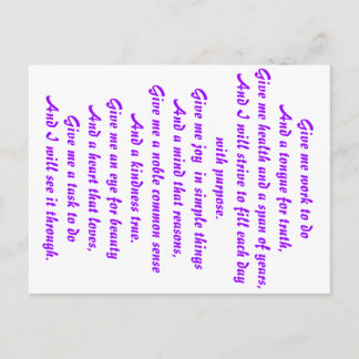 Cartão Postal Uma oração de esperança