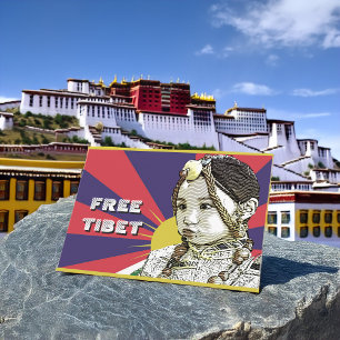 Cartão Postal Uma pequena garota tibetana SAVE TIBET~! BILHETE L
