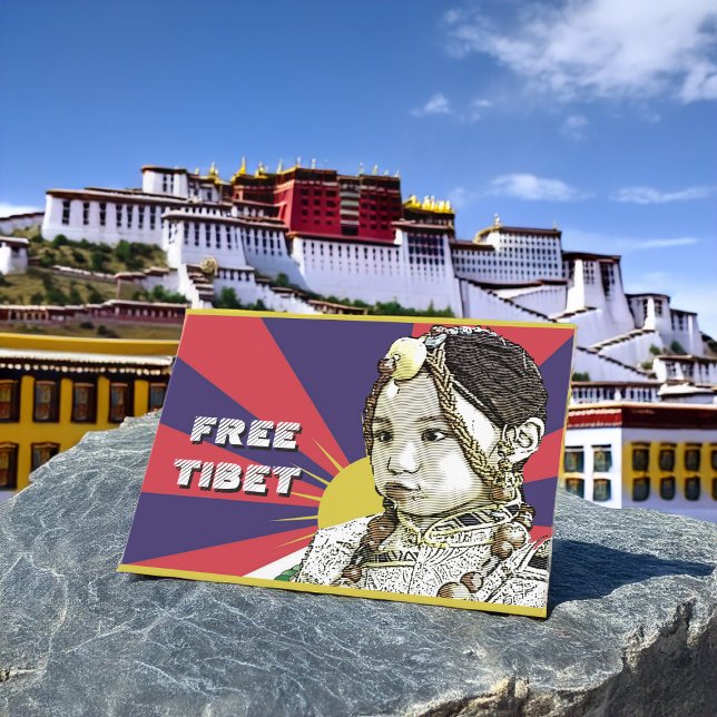 Cartão Postal Uma pequena garota tibetana SAVE TIBET~! BILHETE L (Criador carregado)