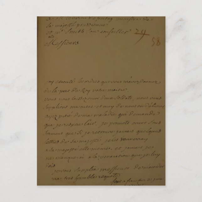 Cartão Postal Uma petição a ser libertada da prisão (Frente)