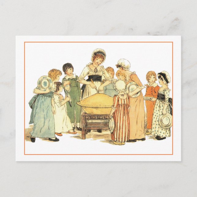 Cartão Postal Uma Pizza De Maçã: Corte-A (Frente)