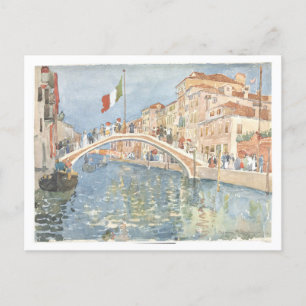 Cartão Postal "Uma ponte em Veneza", pintura Maurice Prendergast