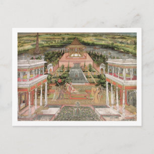 Cartão Postal Uma Princesa Mughal em seu Jardim (dourada no pape