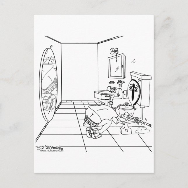 Cartão Postal Uma privada envergonhada por uma bunda rachada (Frente)