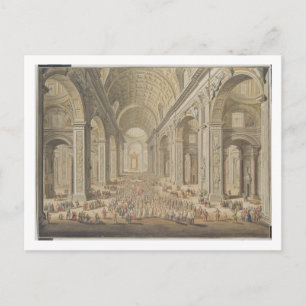 Cartão Postal Uma procissão na Rua Peter's, Roma (c/c sobre uma