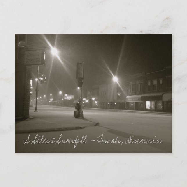 Cartão Postal Uma queda de neve silenciosa - Tomah, Wisconsin (Frente)