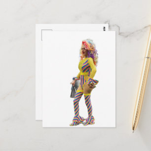Cartão Postal Uma Rainha Drag Colorida e Bonita