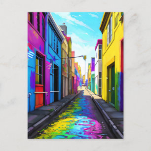 Cartão Postal Uma rua colorida da cidade