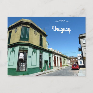 Cartão Postal Uma Rua em Montevidéu Uruguai