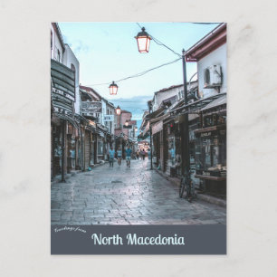 Cartão Postal Uma rua em Skopje, Macedônia do Norte