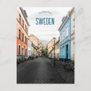 Cartão Postal Uma rua na Suecia de Malmö