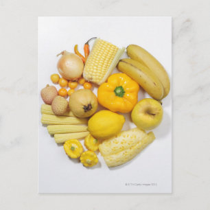 Cartão Postal Uma seleção de frutas & de vegetais amarelos