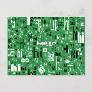 Cartão Postal Uma simples parte de saudação Deux - Verde