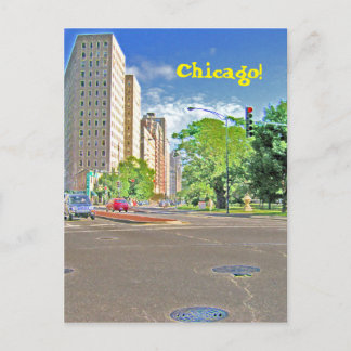 Cartão Postal Uma Tarde Agitada em Chicago
