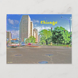Cartão Postal Uma Tarde de Chicago Ocupada