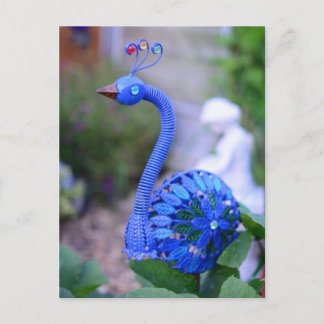 Cartão Postal Uma teia de arte de um pátio de pavão de jardim e