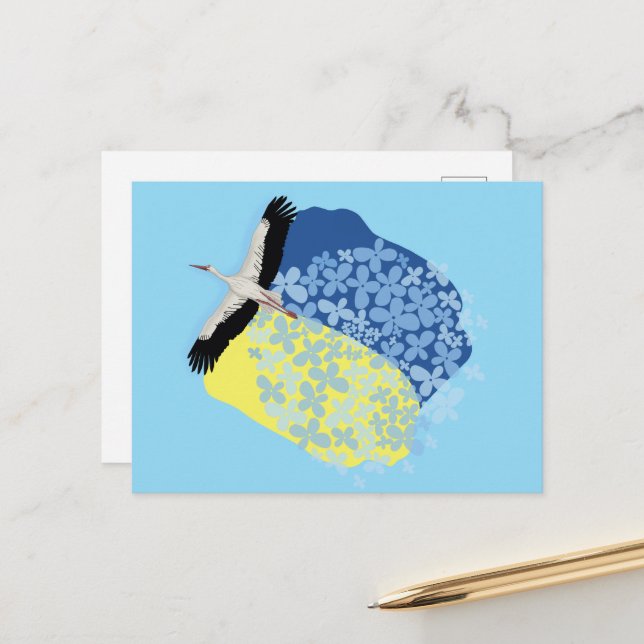 Cartão Postal Uma tempestade carregar uma bandeira ucraniana (Frente/Verso In Situ)