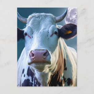 Cartão Postal Uma Vaca e o Cartão-Postal da Lua