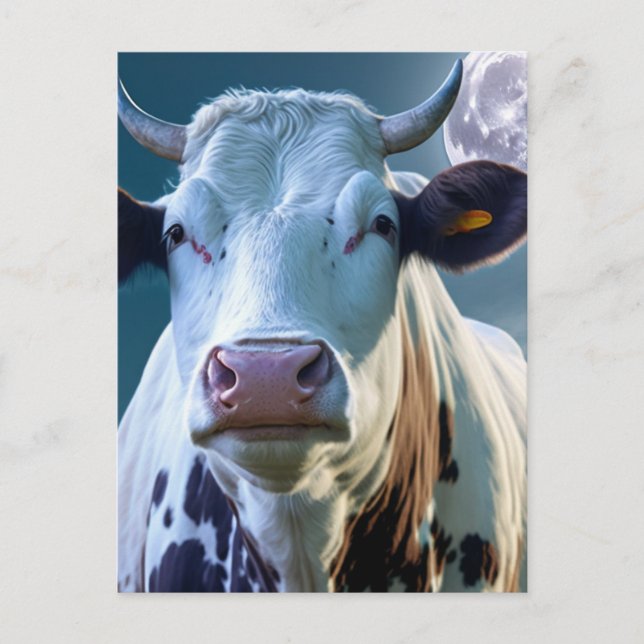 Cartão Postal Uma Vaca e o Cartão-Postal da Lua (Frente)
