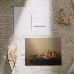 Cartão Postal Uma Vanitas com Livros e Caveira   Gerrit van Vuch