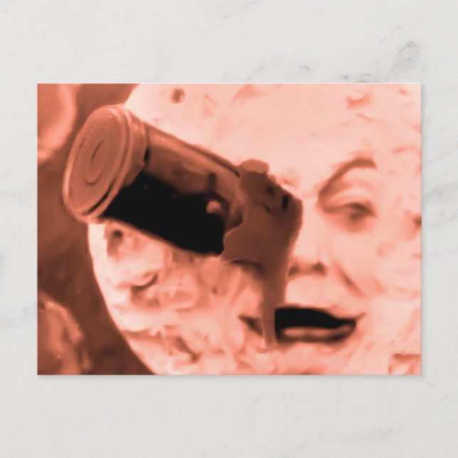 Cartão Postal Uma viagem à lua (Sépia Rosa) (Frente)