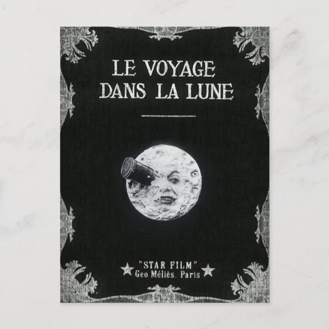Cartão Postal Uma viagem ao cinema francês retrô da lua (Frente)
