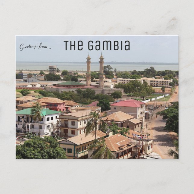 Cartão Postal Uma Visão de Banjul na Gâmbia (Frente)